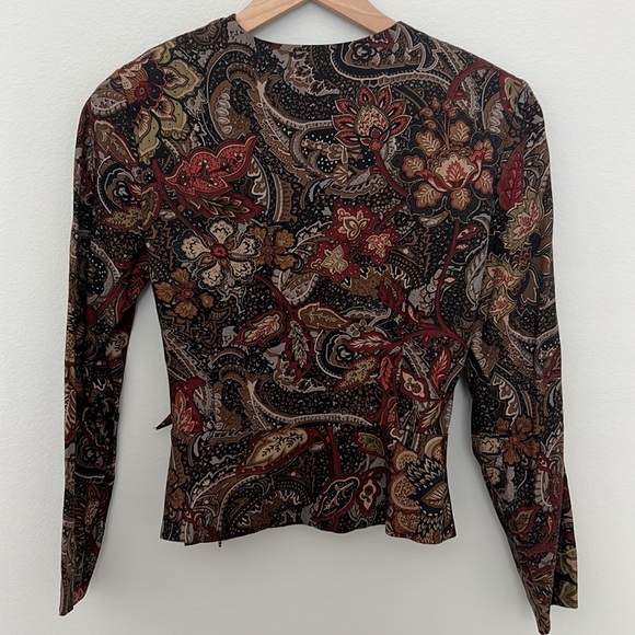 Vintage David Warren Floral Long Sleeve Top - Picture 5 of 5